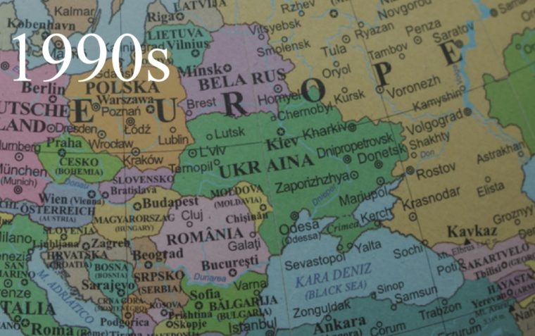 A picture of the map of Eastern Europe