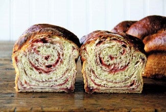 Strawberry Swirl No-Knead Brioche