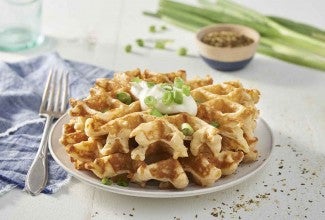 Savory Cheddar-Parmesan Waffles