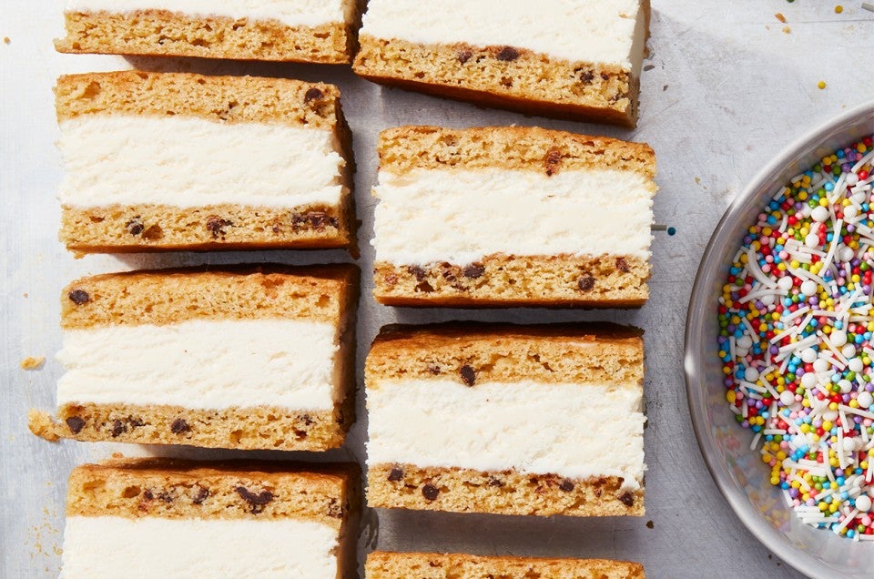 Chocolate Chip Ice Cream Sandwich Bars