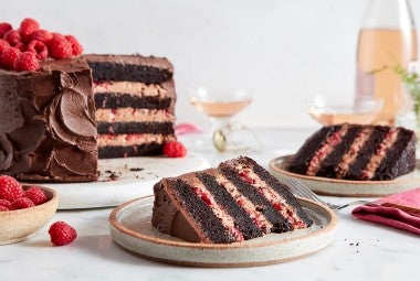 Chocolate Mousse Cake with Raspberries