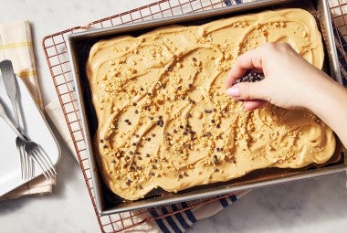 Chocolate Peanut Butter Poke Cake 