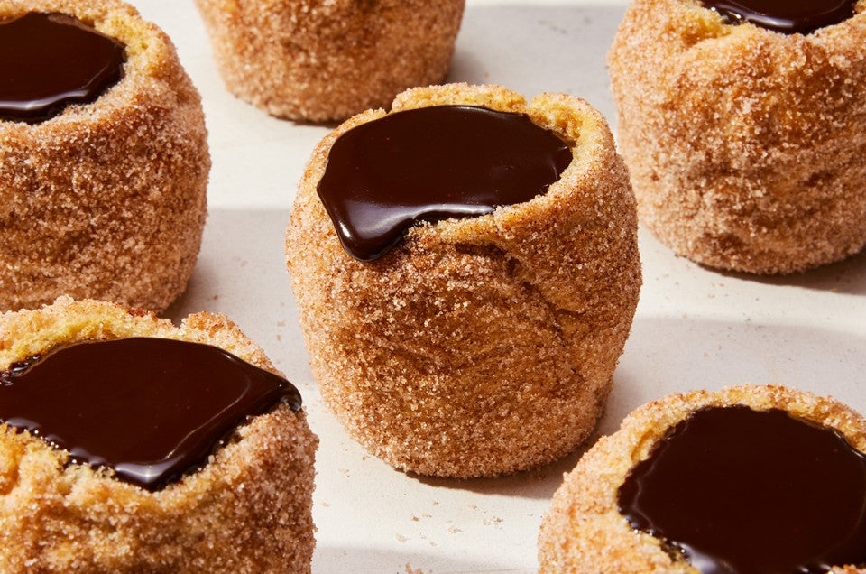 Churro Cupcakes with Chocolate Ganache  - select to zoom