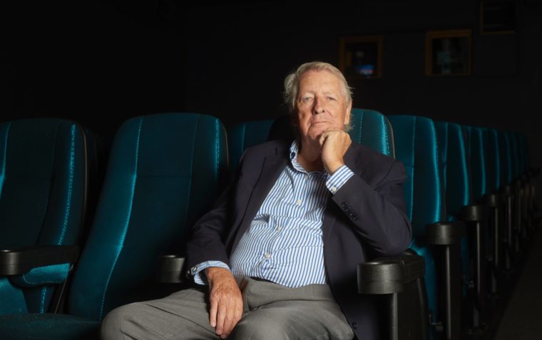 Dick Clement, producer of Porridge sitting inside a movie theatre