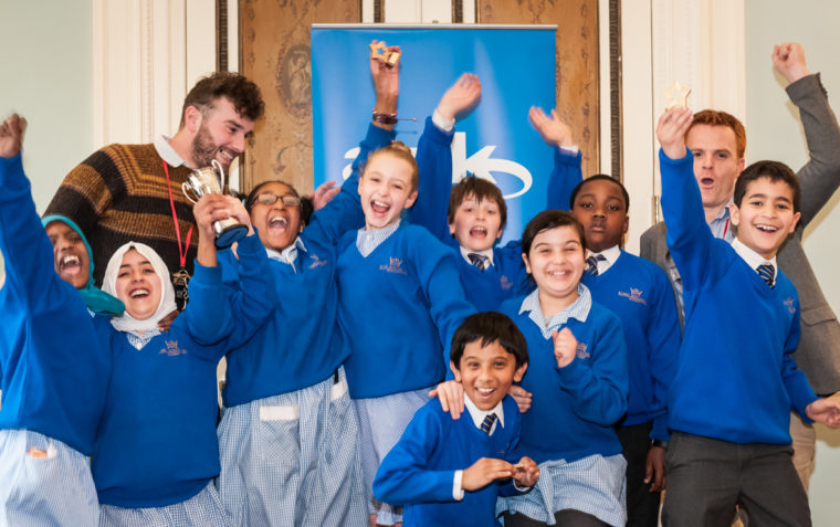 children cheering school oracy workshops
