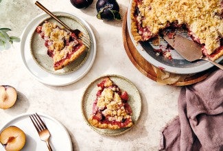 Gingered Plum Streusel Pie