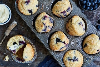 Gluten-Free Blueberry Muffins made with baking mix