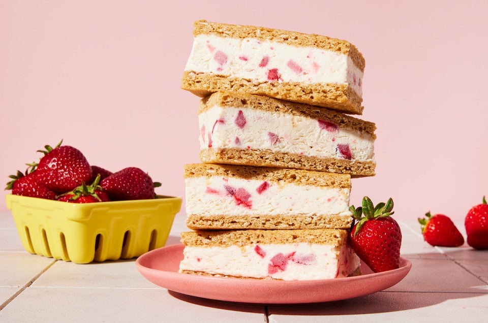 Homemade Strawberry Ice Cream Sandwiches