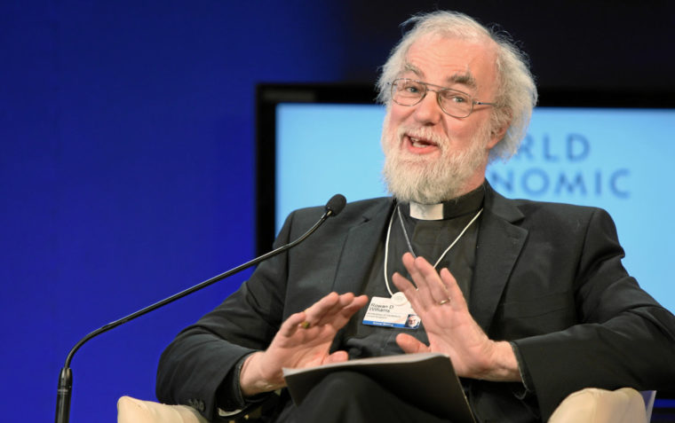 Alastair Niven giving a speech at the World Economic forum in Davos, Switzerland