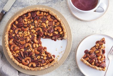 Salted Caramel Nut Tart with Rye Crust