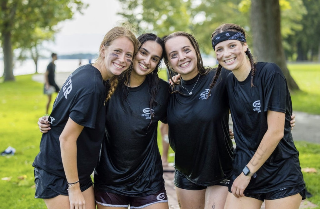 Group of female students standing together