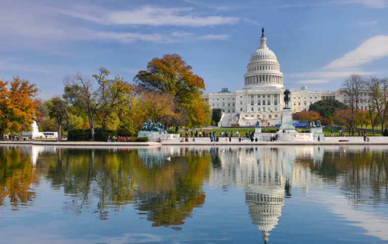 Photograph of the White House, Washington DC from across the water